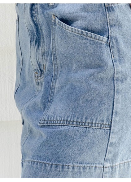 Blue denim skirt