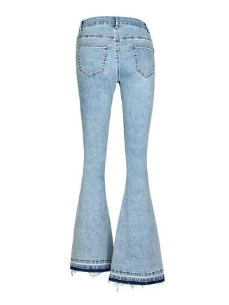Denim embroidered bell bottoms