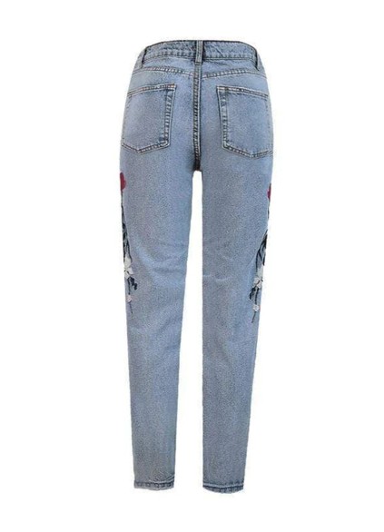 Fashion embroidered denim pants