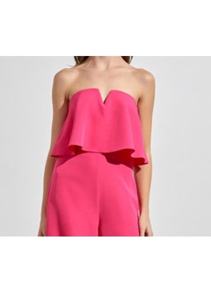 Flare Tube Top With Two Fer Look Jumpsuit