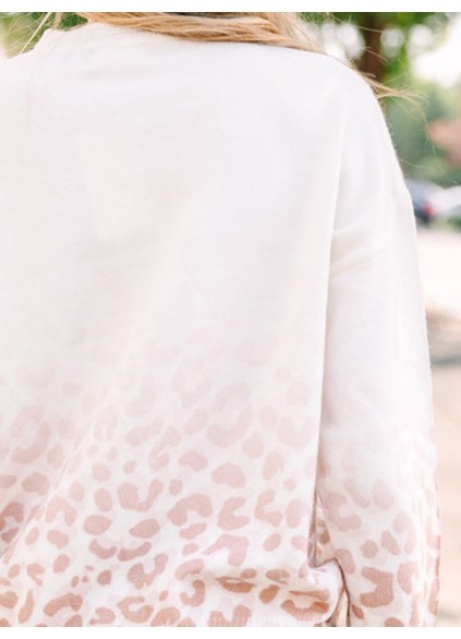 Gradient leopard print sweater