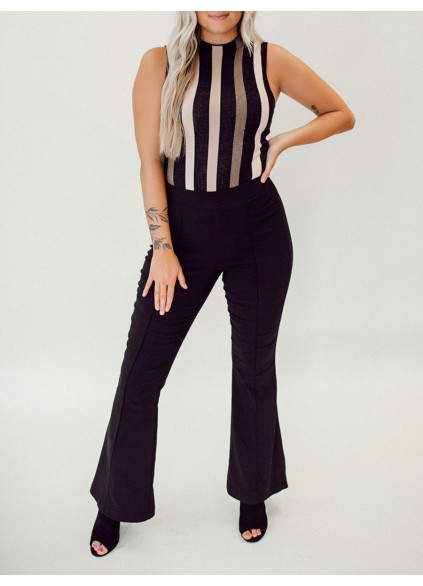 Multi color striped jumpsuit